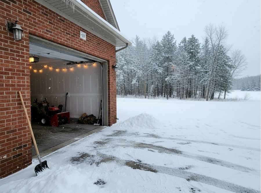 opened garage door in minnesota