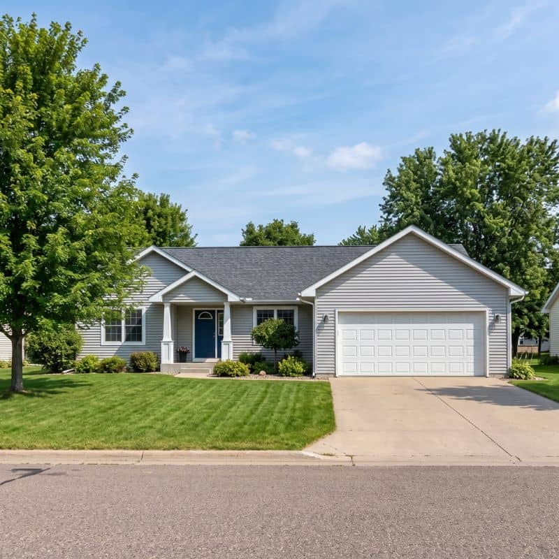 White double garage door serviced by After Hours Garage Doors in Bertha, MN