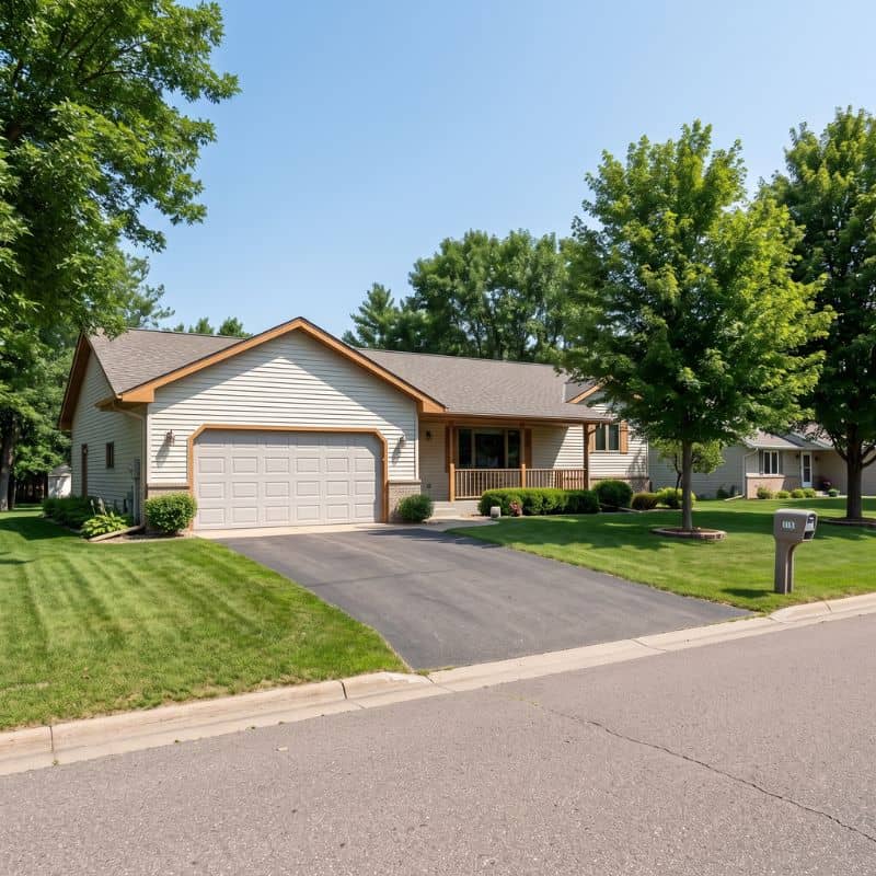 White double garage door serviced by After Hours Garage Doors in Clarissa, MN